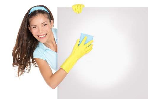 Carpet cleaning equipment in use during a scheduled treatment
